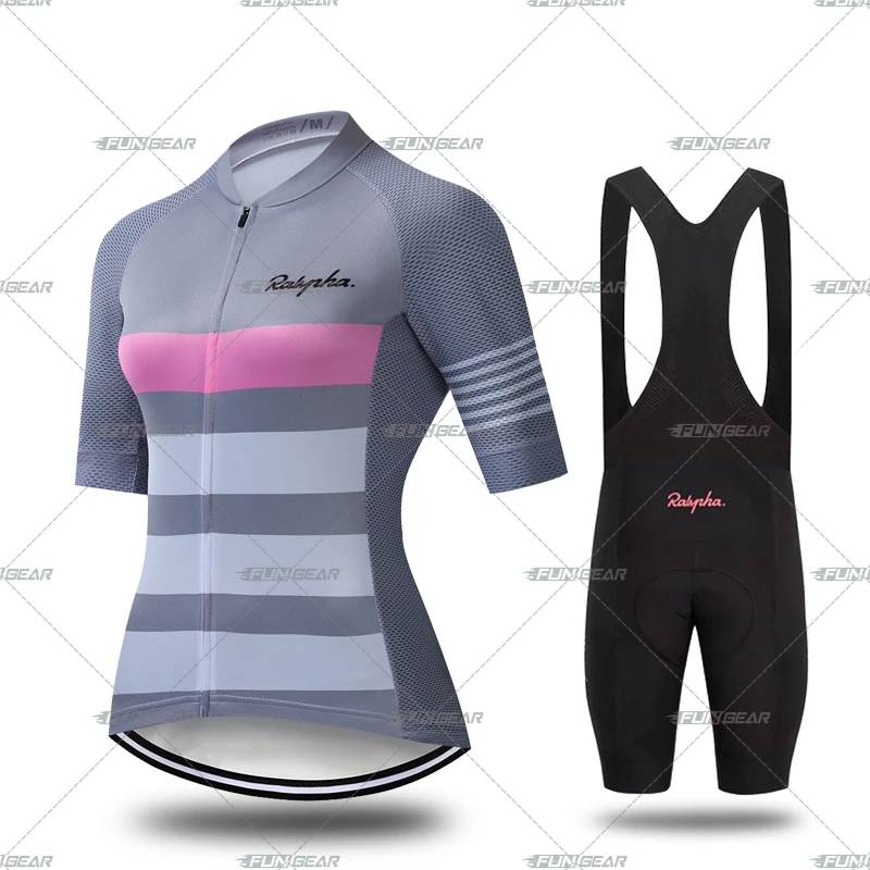 Bib Cycling Set Женский комплект из Джерси с коротким рукавом для велоспорта, женская одежда для велоспорта, модное платье для отдыха, велосипедная рубашка, Женская дышащая быстросохнущая одежда - Цвет: Bib Cycling Set