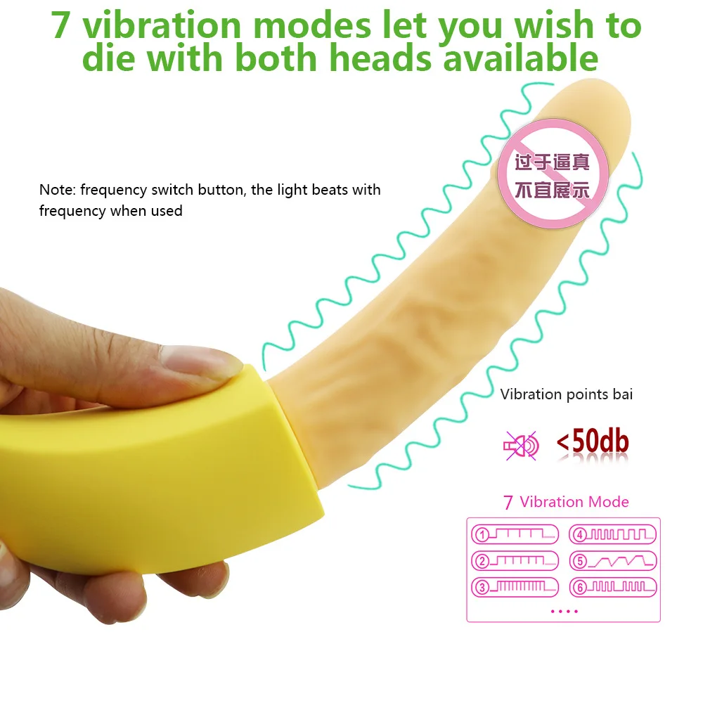 Фаллоимитатор эмульсионный банановый вибратор женская мастурбация AV палка