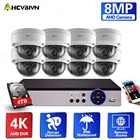 Система видеонаблюдения AHCVBIVN 4K CCTV 8 каналов, система охранного видеонаблюдения 8 Мп, AHD e-mail сигнализации, комплект дневнойНочной AHD купольной камеры, VGA, HDMI выход