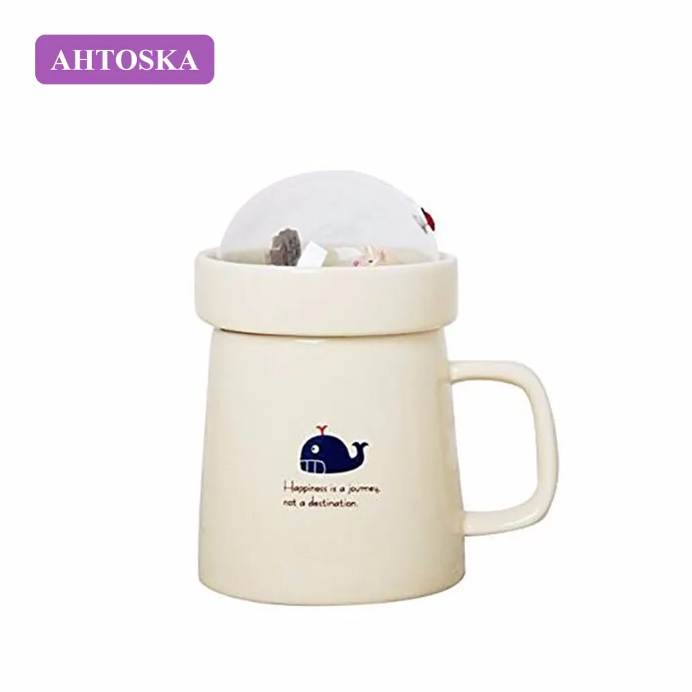 AHTOSKA 3D Кофе Кружка Микро Пейзаж Из Керамики Бутылка Для Воды С Крышкой И Ручкой