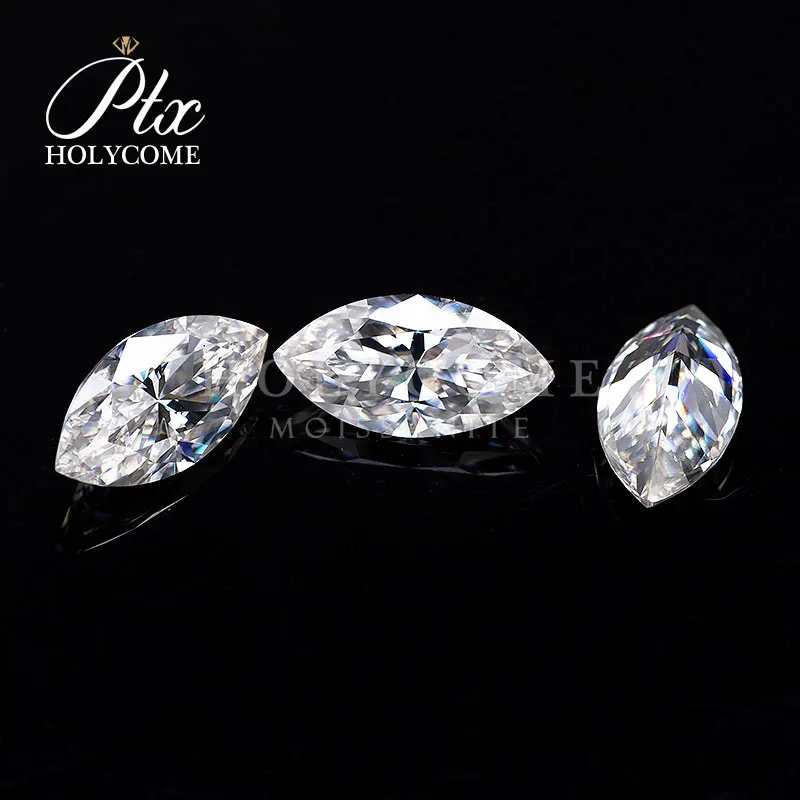 Marquise cut 1ct 5х10 мм белый цвет moissanite бриллиантовые драгоценные камни кольца рамки с