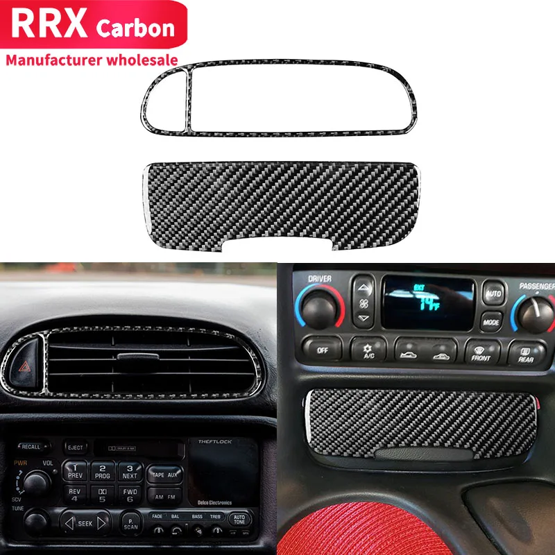 

Наклейка из углеродного волокна для Chevrolet Corvette C5 1998 1999 2000-2004, Центральная рамка вентиляционного отверстия, крышка розетки, отделка, автомоби...