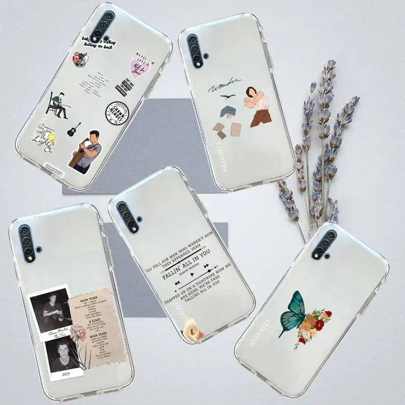 

Shawn Mendes Phone Case Transparent for Huawei honor P mate 40 20 30 10 50 i 9 x mate pro lite 8a