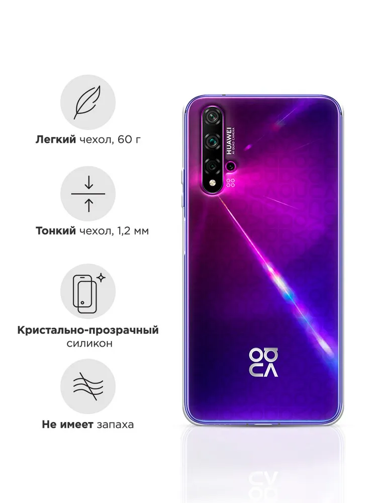 Силиконовый прозрачный чехол для Huawei Nova 5T защитный тонкий мягкий чехол-накладка |