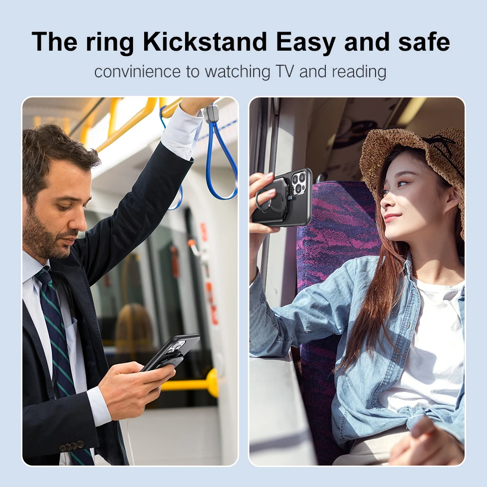 

Hot Mini Magnetic Power Bank Wireless Charging For iPhone Samsung Kickstand Ring Portable Charging Powerbank Charger Powerful
