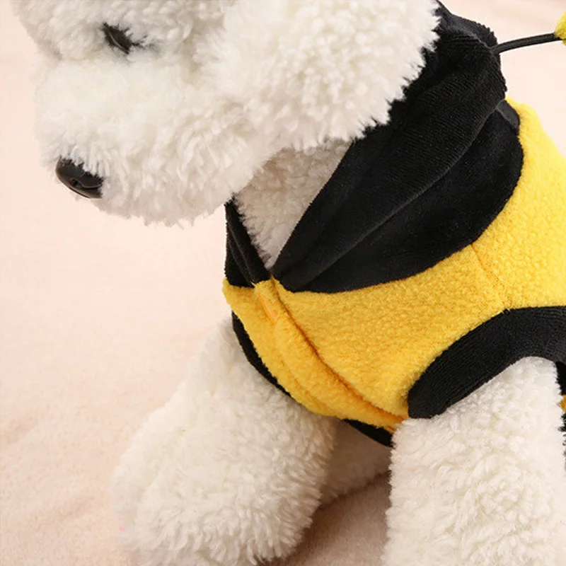 Куртки для собак одежда милое забавное пчелиное платье любимца Мишка желтая
