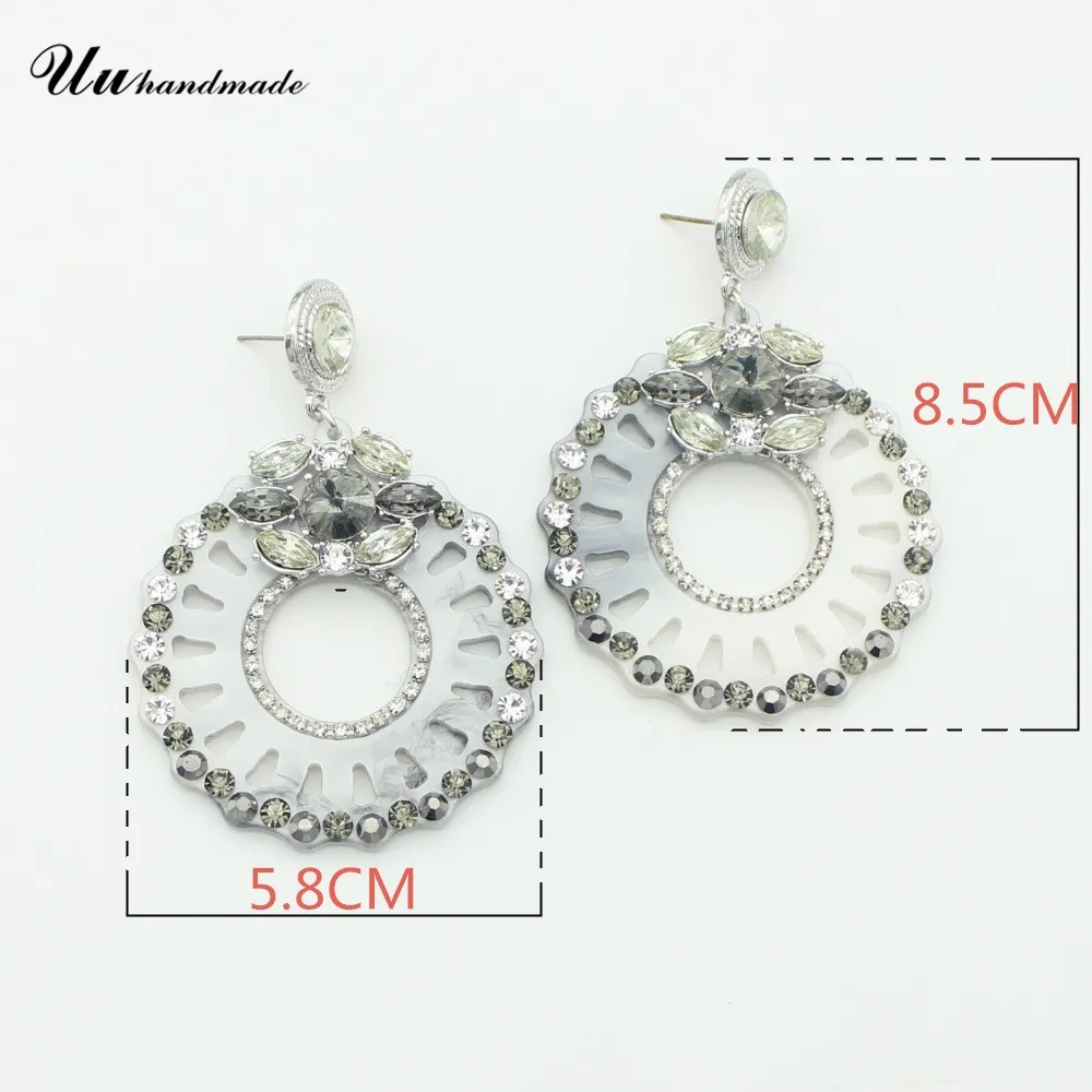 Кристальные и стразы вставки в акриловые круглые крупные серьги|earrings for|for
