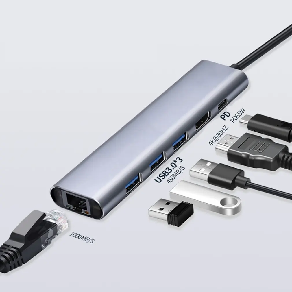 

Адаптер для USB Type-C и USB 3,0, 6 в 1