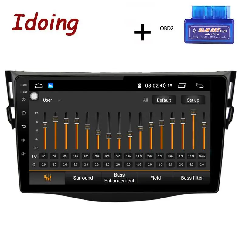 Standard with OBD Idoing " 4G+ 64G Восьмиядерный автомобильный Android 8,1 Авто Радио мультимедийный плеер для Toyota RAV4 Rav 4 2007-2011 gps навигация ГЛОНАСС - Цвет: Standard with OBD