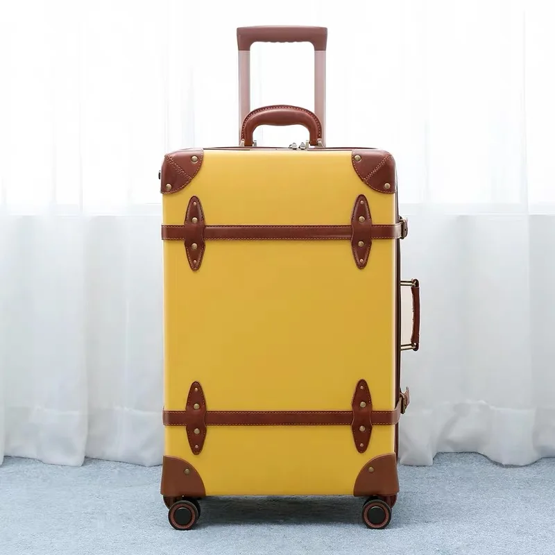 CARRYLOVE 2" 24" 2" inc. Женская Ретро кожаная сумка для багажа spinner trunks box trolly винтажный чемодан на колесах