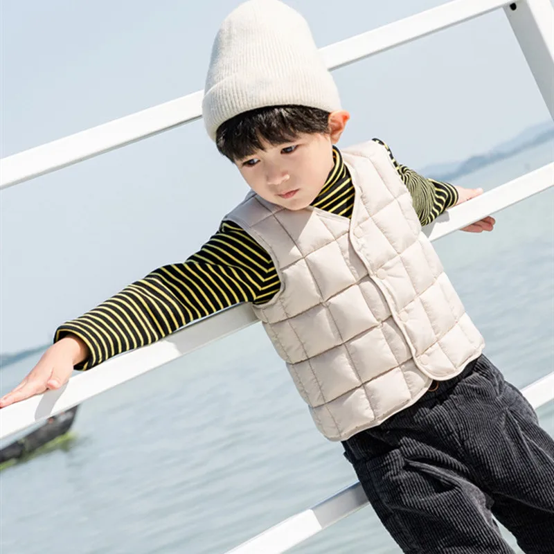 2019 г. Осенний хлопковый жилет для девочек куртки жилеты зимнее Детское пальто
