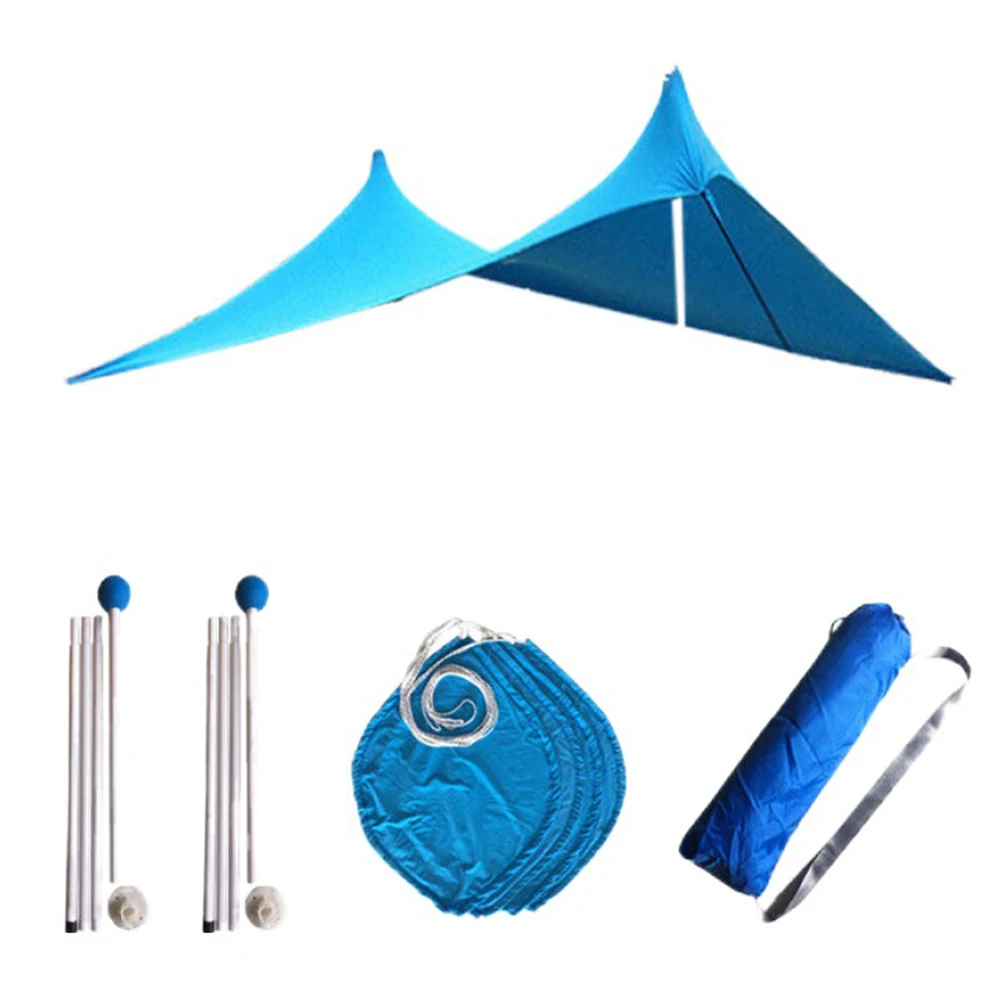 구매 Foldable 휴대용 철 폴란드 캠핑 높은 스트레치 정원 Sandbag 야드 가족 낚시 텐트 대피소 야외 해변 일 그늘