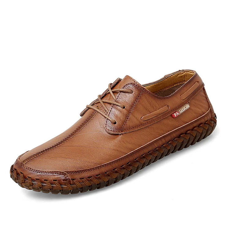 

Men Casual Shoes Genuine Leather Men's Shoes Spring Casual Waterproof Work Shoes Outdoor Rubber Shoes Lace-up Oxford Chaussure %