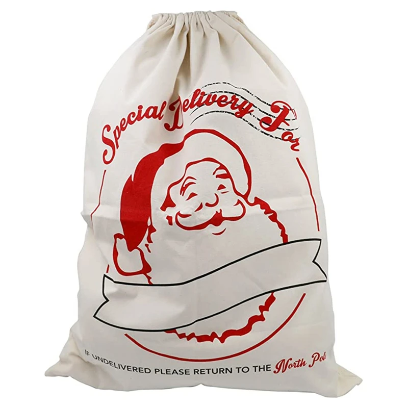 

Christmas Gift Bag Christmas Decoration Supplies Pure Cotton Beam Christmas Canvas Bag