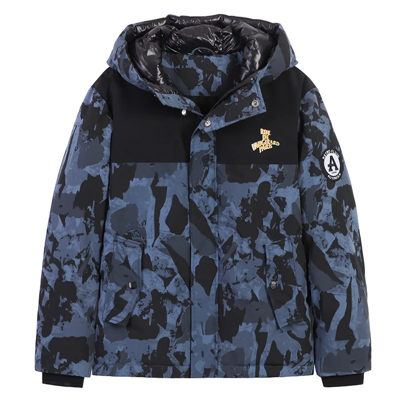 AYR907402 Blue Пионерский лагерь, модный Камуфляжный светильник, тонкий пуховик, зимняя куртка, Мужская брендовая одежда с капюшоном, 90% белый утиный пух, мужской пуховик AYR705173 - Цвет: AYR907402 Blue
