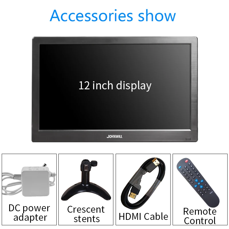 12 дюймов монитор 1366x768 lcd HD компьютер ПК дисплей цветной экран 2 канала видео в безопасности монитор с динамиком HDMI VGA USB