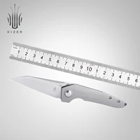 kizer hunting knife ki4565a1 vk1 fl 2021 new s35vn steel blade flipper knife with 3d titanium pocket clip outdoor camping tools