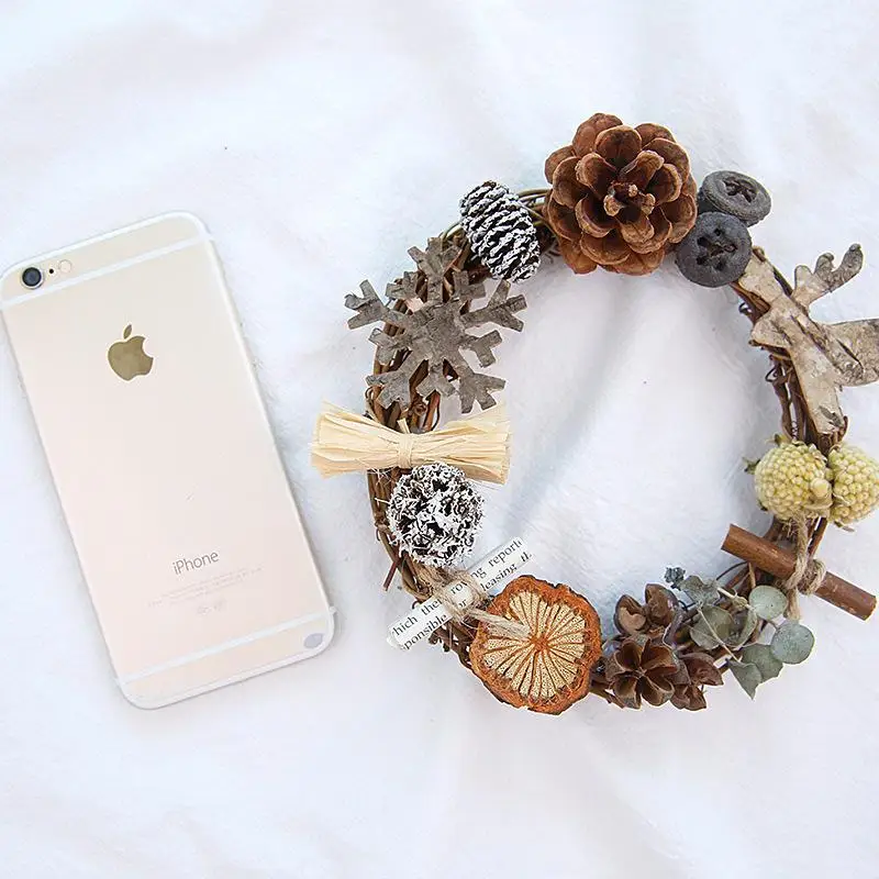 1 шт. деревянный венок Праздничная гирлянда 12 см кольца из ротанга DIY двери