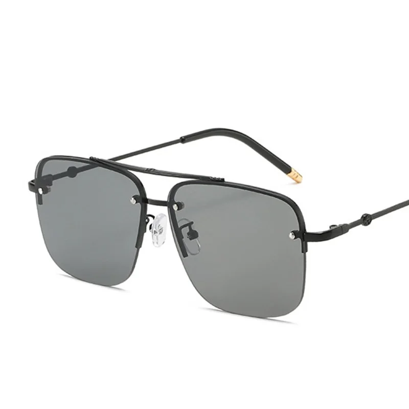 Модные розовые солнцезащитные очки без оправы женские брендовые роскошные