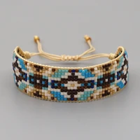rice bead bracelet female retro ethnic style pure hand made geometric devils eye beaded hand jewelry handmade jewelry bracelet