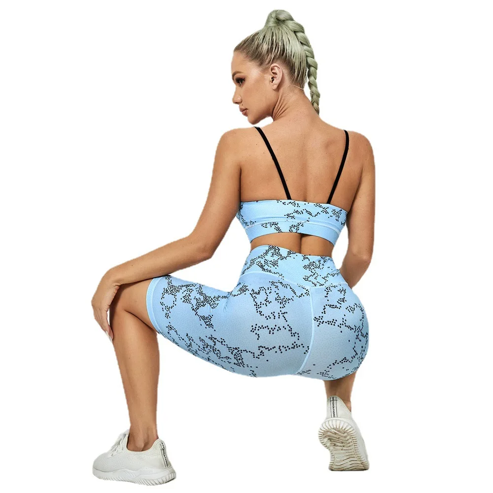 

Yoga Suit for Fitness 2021 Workout Clothes Women Sportswear Gym Clothing Fashion Sport Outfit Shorts T-shirt Set Running Kit S-L