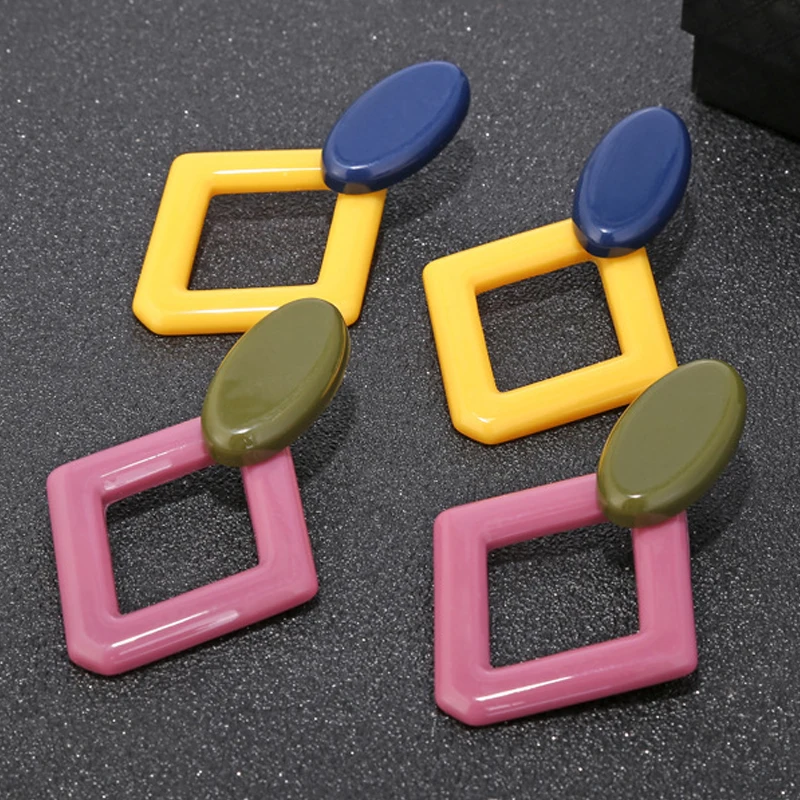 Женские акриловые серьги M & G элегантные длинные с подвеской в форме ромба