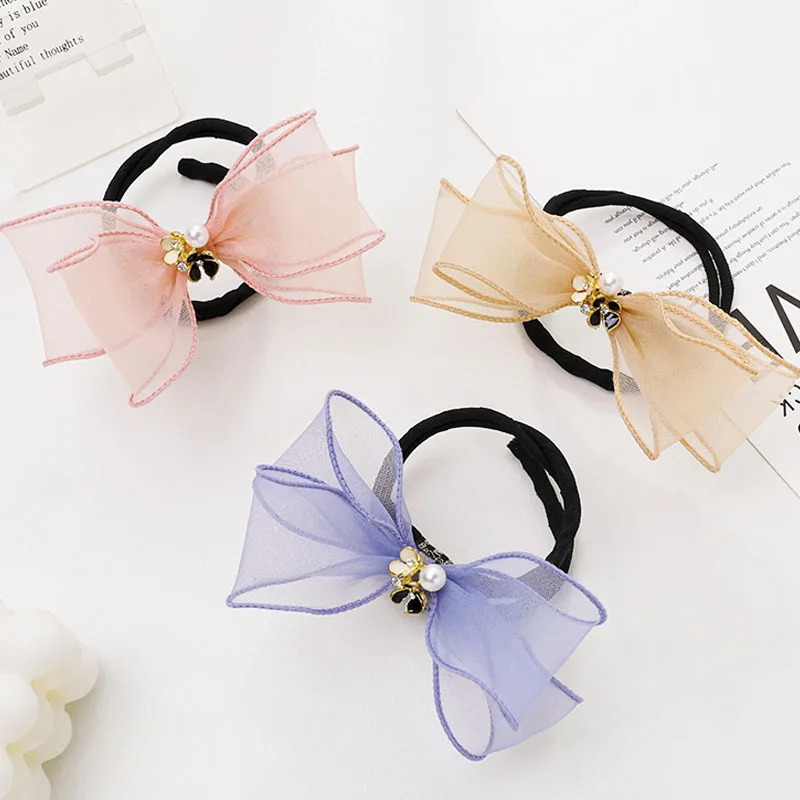 

Woman Pearl Bow Hair Bun Maker DIY Hairstyle Tool For Ladies Hair Accessories Bridal Hairband Net Yarn Coiling Device Flower