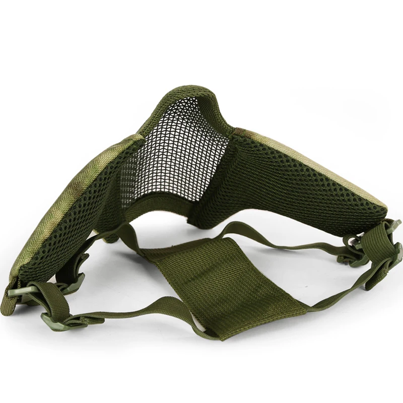 Airsoft Metal Steel Mesh Half Face Mask Tactical CS Shooting Hunting Foldable Protective Military Paintball Game Masks | Спорт и