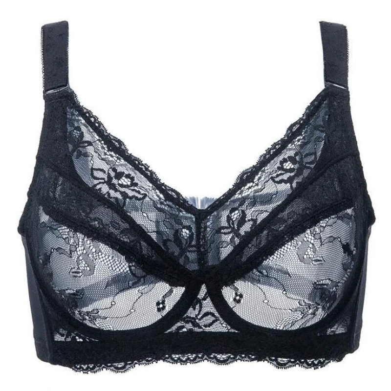Бесплатная доставка удобный женский кружевной бюстгальтер на косточках с полным