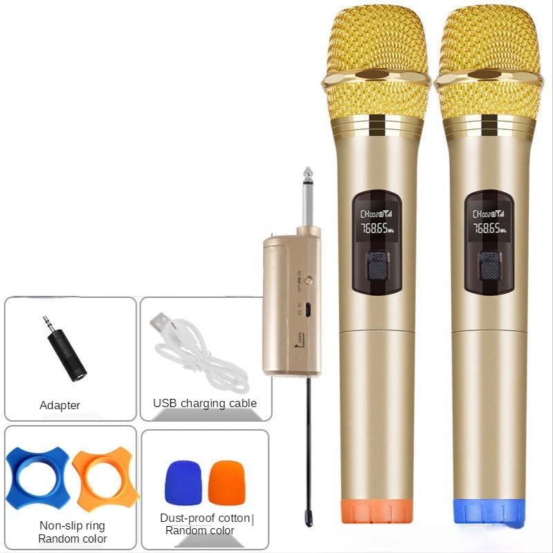 

2pcs High Quality Portable Wireless Handheld Microphone System Receiver Kit for Karaoke Speech Studio Microphone