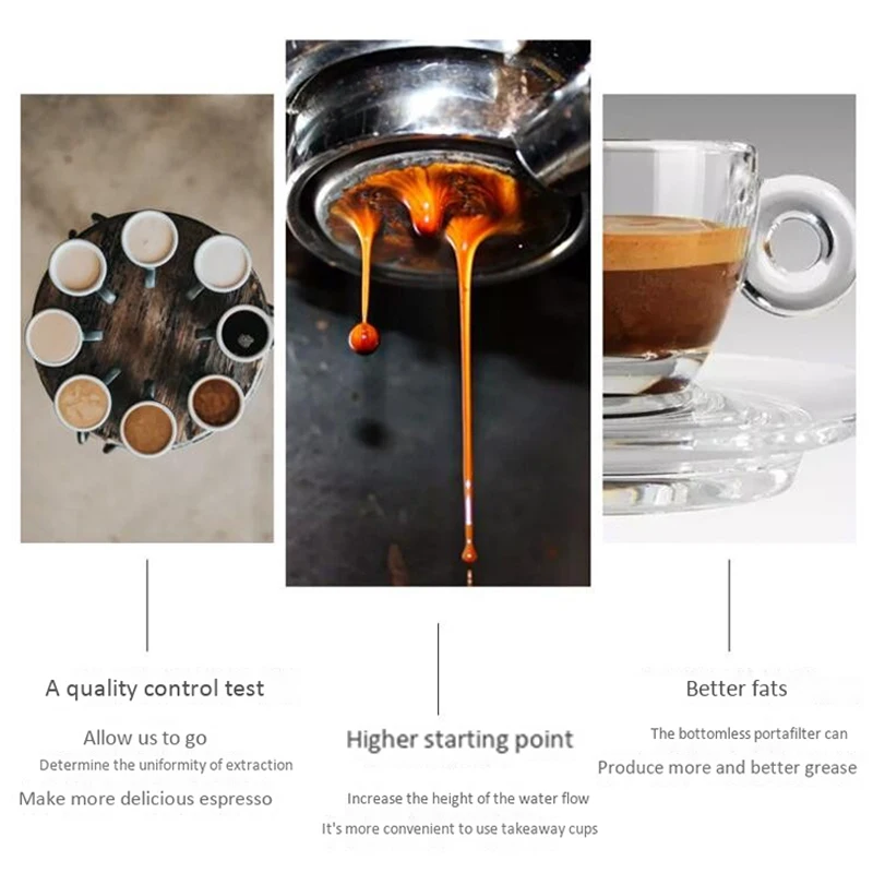 

HOT-58MM Coffee Portafilter, Coffee Bottomless Filter for Barsetto, for Espresso Coffee Wooden Handle Professional Accessory