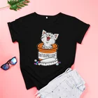 Для любителей животных антидепрессантов кота футболка мама для женщин Хлопок Kawaii Модная рубашка с круглым вырезом и Графический Футболка для мамы с короткими рукавами топы, футболки