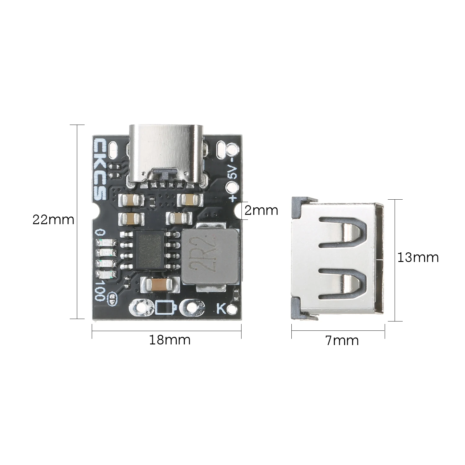 

KKmoon 5V 2A Lithium Battery Charging Board Type-C Input with Female Charging Module Type-C Charge Module for Electronic DIY