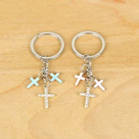 5pcs cross christening keychains first holy communion souvenir baptism favor key chain giveaway