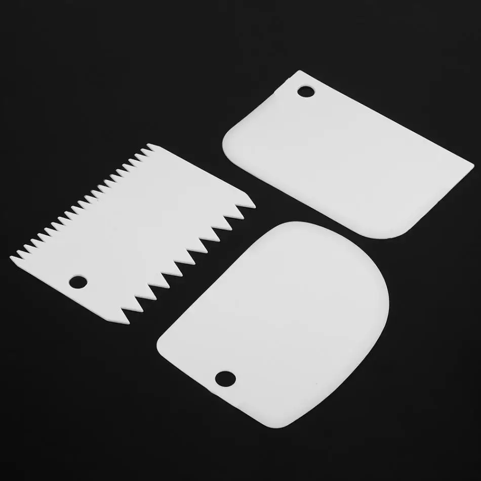 3 шт. DIY Крем для торта Скребок для украшения торта инструменты гребень и глазурь Гладкий для выпечки аксессуары