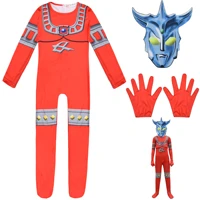 boy ultraman superheroes cape mask jumpsuit gloves geed tiga ginga zero halloween costume for kids child cosplay clothing