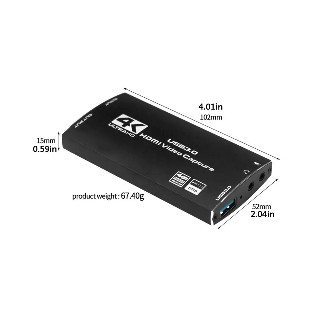 

NEW 4K 1080P HDMI Video Capture Card USB 3.0 Recorder Box Device For Live Streaming Video Recording