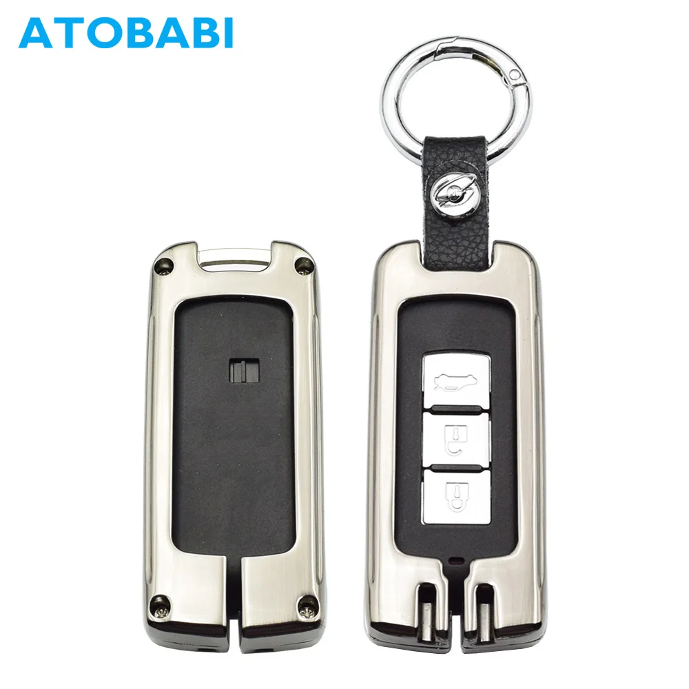 Zinc Alloy Car Key Case For Mitsubishi Outlander Lancer 10 Pajero Sport ASX RVR L200 Smart Remote Fob Cover Auto Keychain Holder