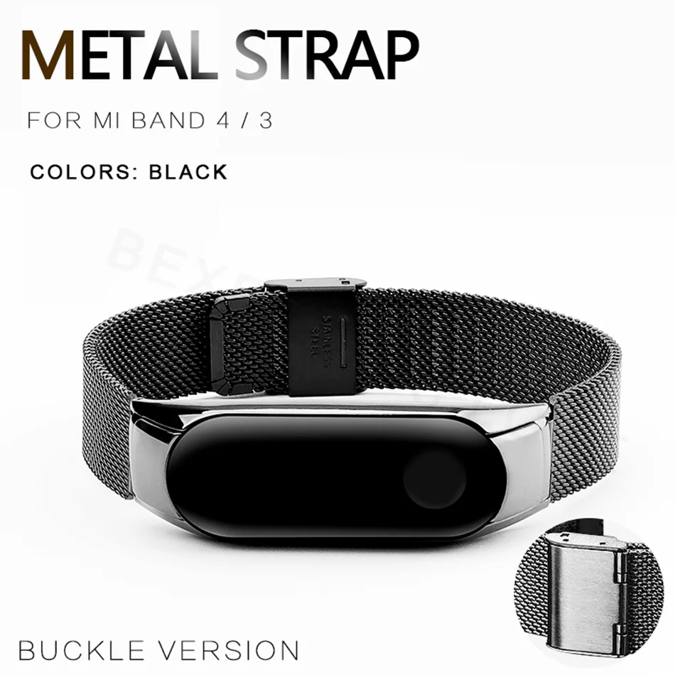Buckle 018A Браслет mi Band 4 3 ремешок металлический Безвинтовой ремешок из нержавеющей стали для Xiaomi mi Band 4 3 ремешок mi band 4 3 ремешок для браслета - Цвет: Buckle 018A