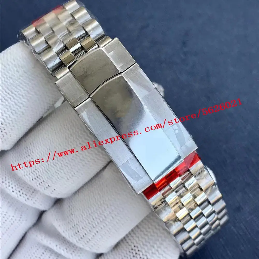 

Men's Calendar Watches 40mm Silver Polished Crystal Bezel Blue Dial Stainless Steel Bracelet Men Automatic Mechanical Wristwatch