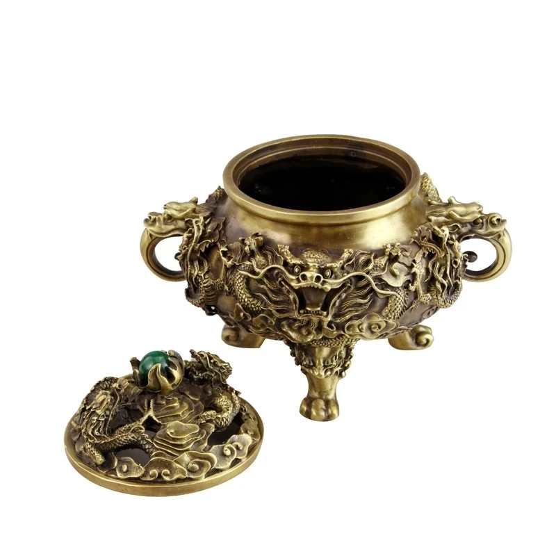 Открытая курильница из чистой меди старинная Kowloon украшения благовония
