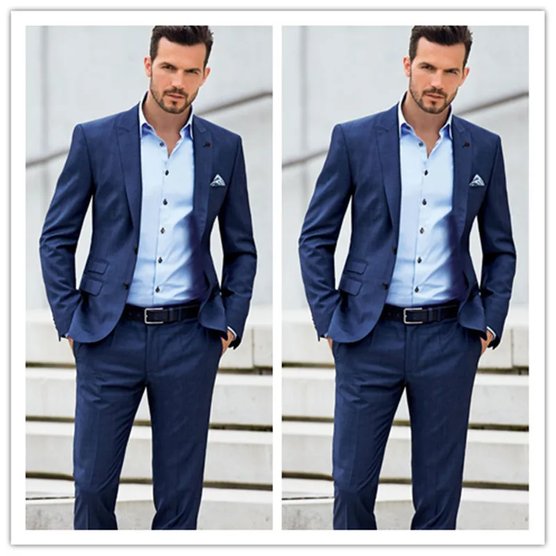 Темно синие пляжные смокинги для жениха сделанные на заказ мужские свадьбы