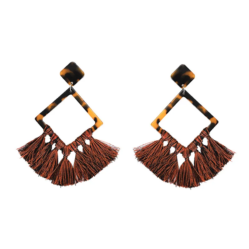 Cpop новые винтажные акриловые серьги ручной работы с бахромой в стиле бохо