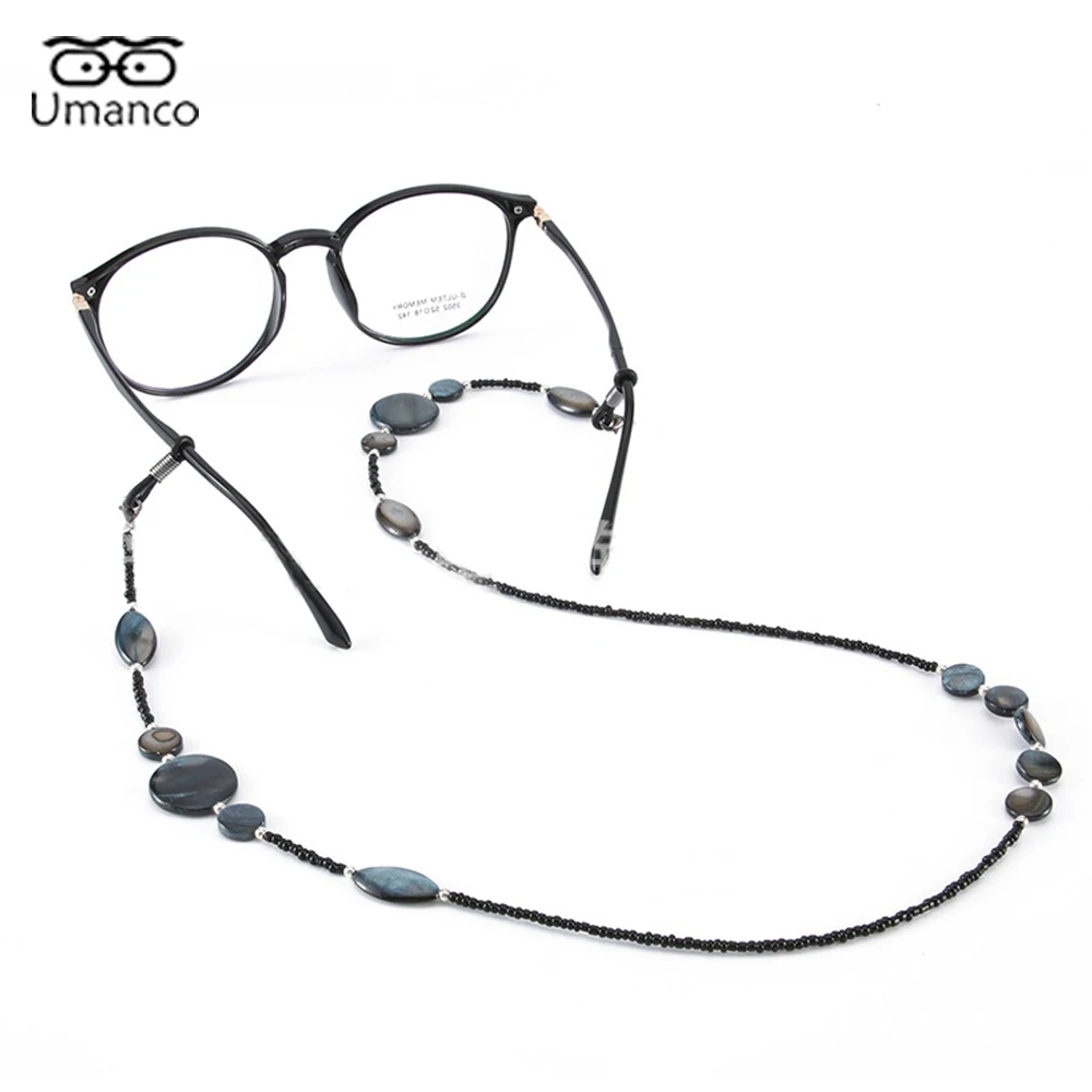 

72CM Myopia Reading Glasses Chain for Women With Flat Shell Beads Balck Sunglasses Mask Chains Lanyard Eye Jewelry Accessories