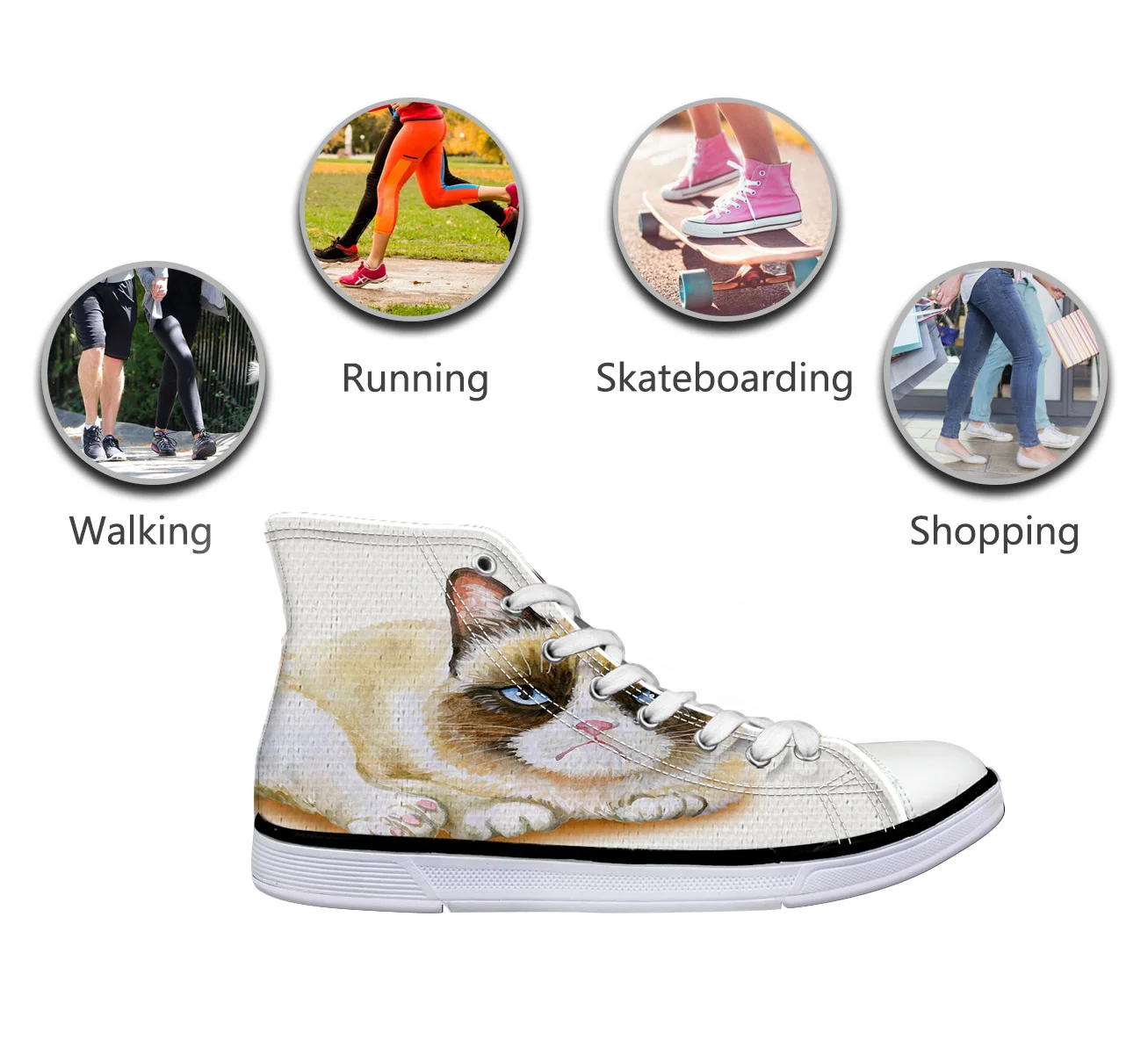 WHEREISART Женская полотняная обувь с героями мультфильмов изображением животных