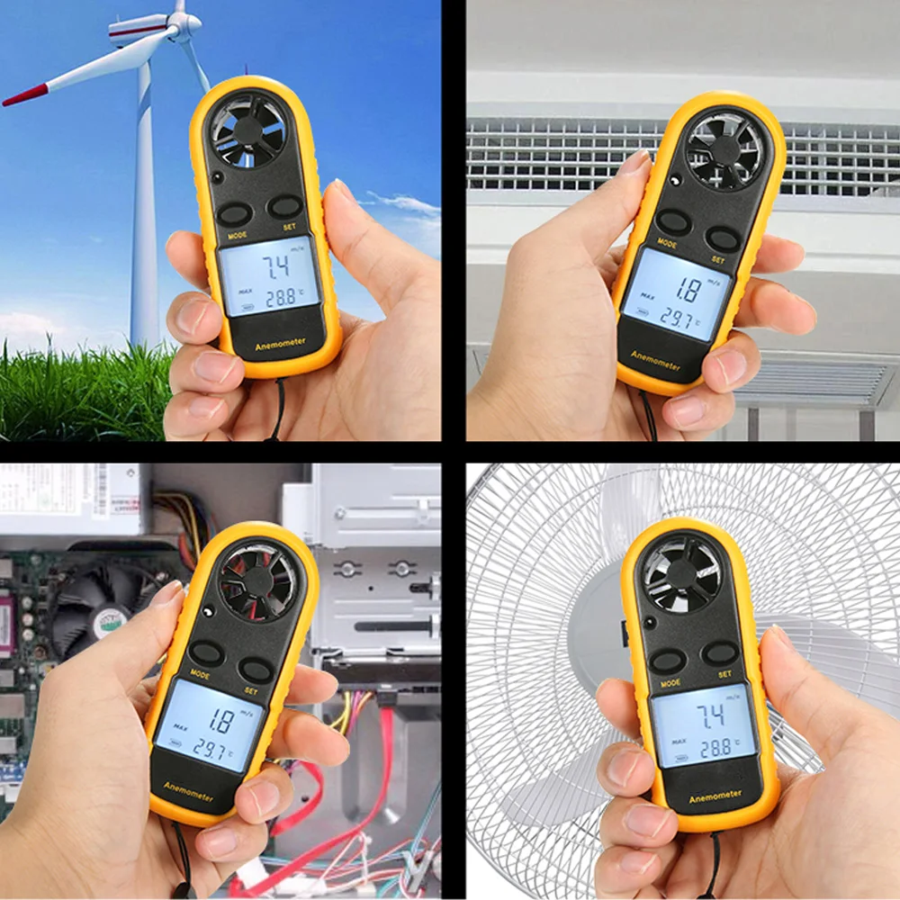 Ручной измерительный прибор цифровой анемометр с ЖК дисплеем GM 816 30 м/с|Приборы