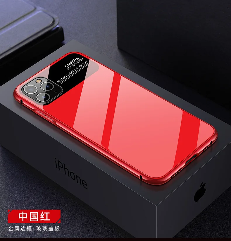 

Metal Bumper Tempered Glass Shockproof Phone Case For iPhone 11 Luxury Full Protection Cover For iPhone 11 Pro Max Fundas Coque