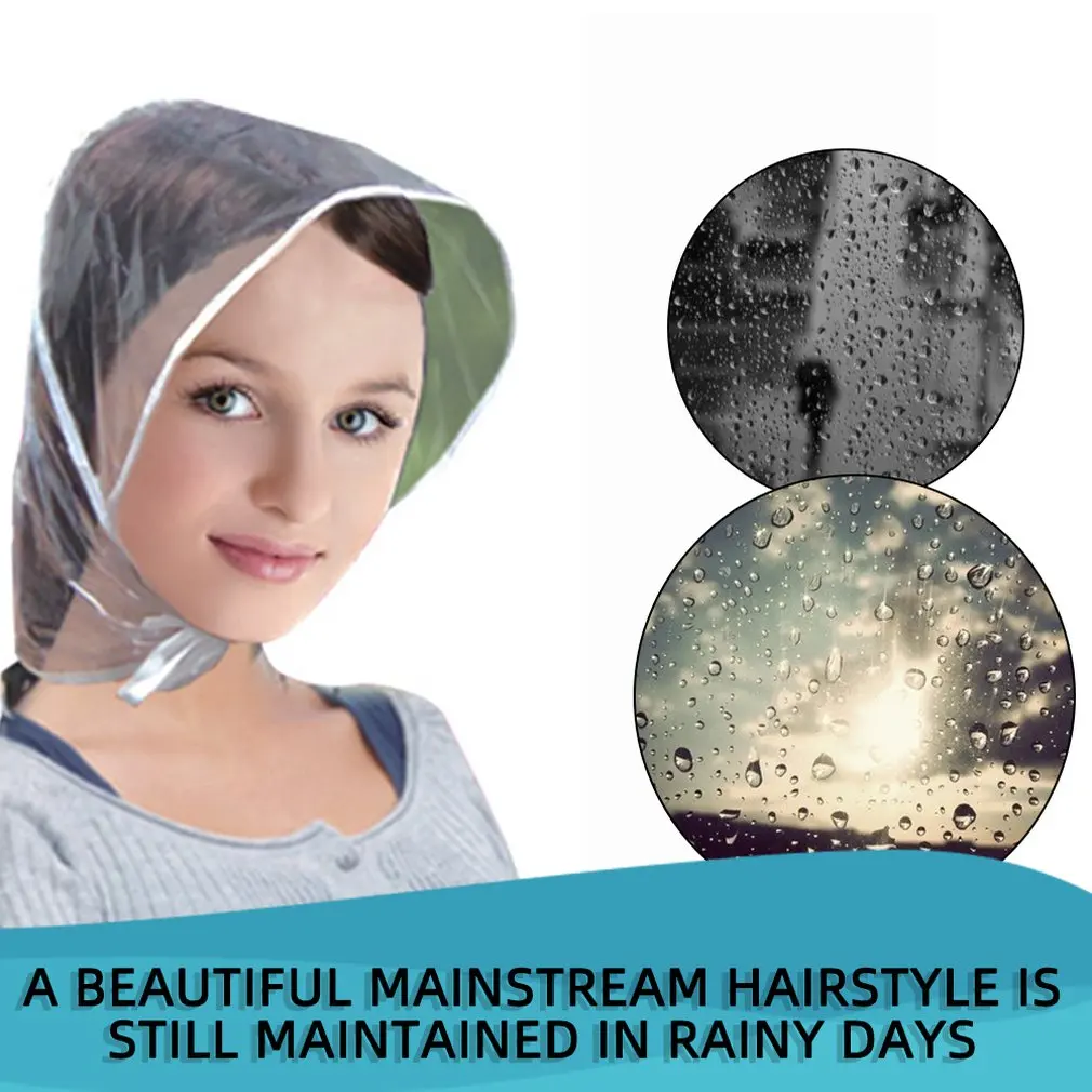 Креативная пластиковая дождевая шапка плащ дождевик женский мужской детский