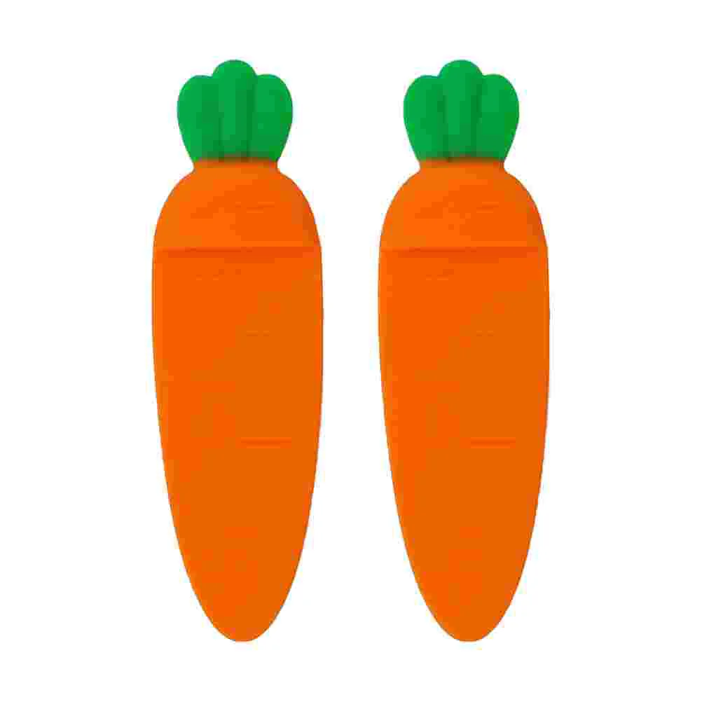 2Pcs Adorable Carrot Markers Novel Silica Carrot Book Markers (As Shown)