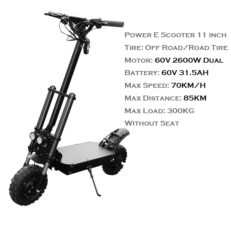 31.5A 2600W noseat Электрический скутер 80 км/ч 60 в 3200 Вт внедорожный e скутер Электрический двойной мото samsung Аккумулятор 100 км Escooter Adulto Patinete Eléctrico - Цвет: 31.5A 2600W noseat